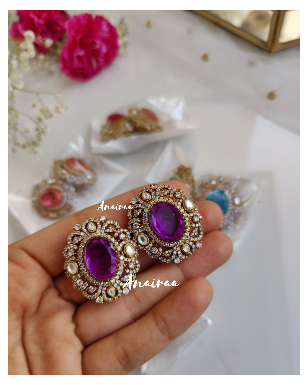 Purple Victorian purple studs