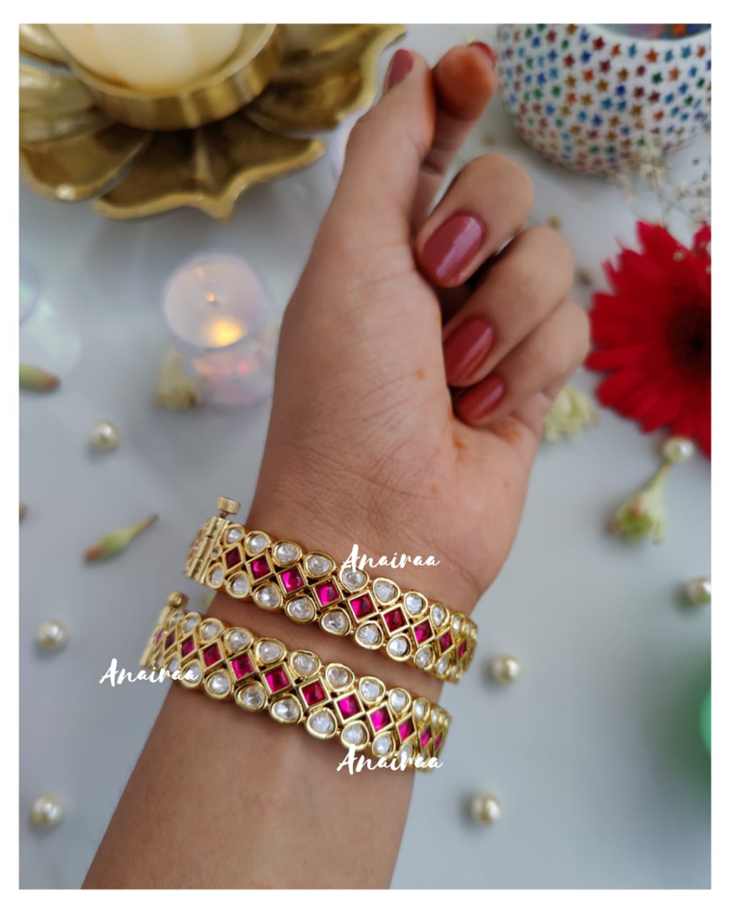 Polki openable bangles