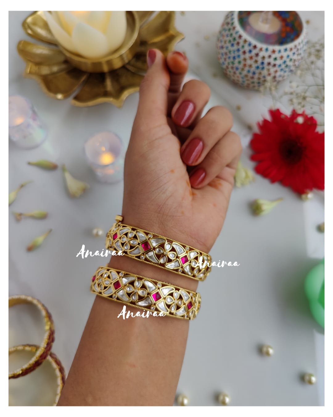 Polki Indian Bridal Openable Bangles