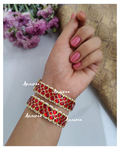 Pachi Kundan openable bangles