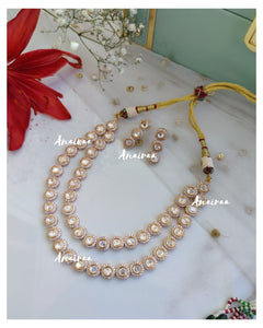 Two Layered Polki Necklace ( Dispatch time - 3-4 weeks)