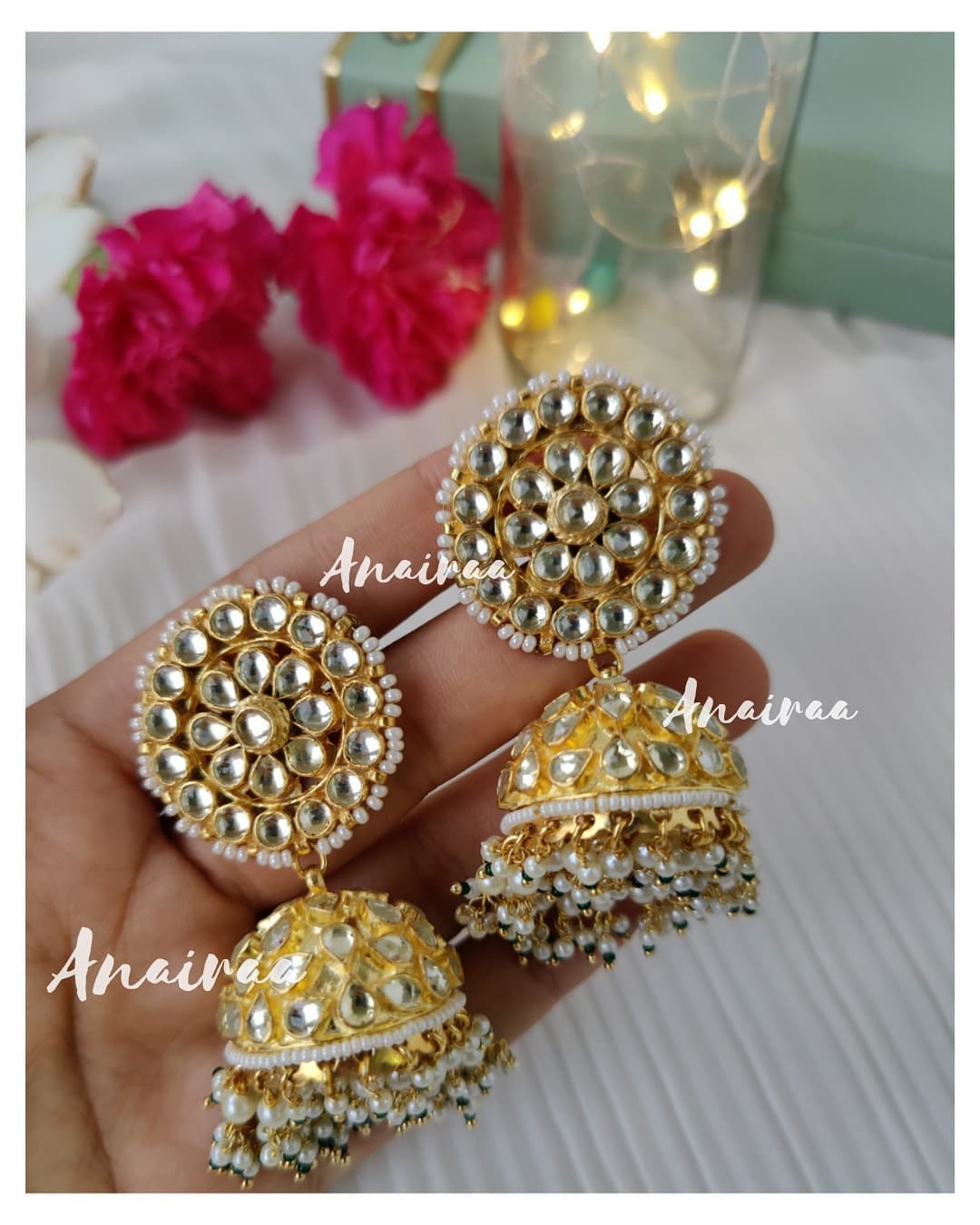 Kundan Jhumkas