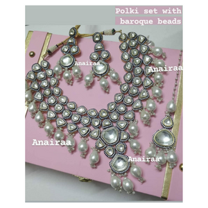 Polki bridal set with baroque pearls