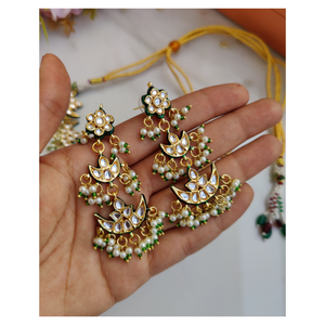 Bikaneri kundan chand necklace set