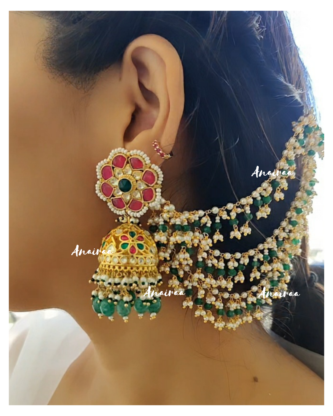 Paachi kundan Jhumkas